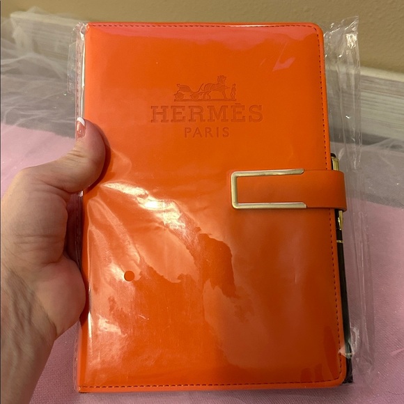 Hermès Orange Leather Notebook Cover - Picture 5 of 8